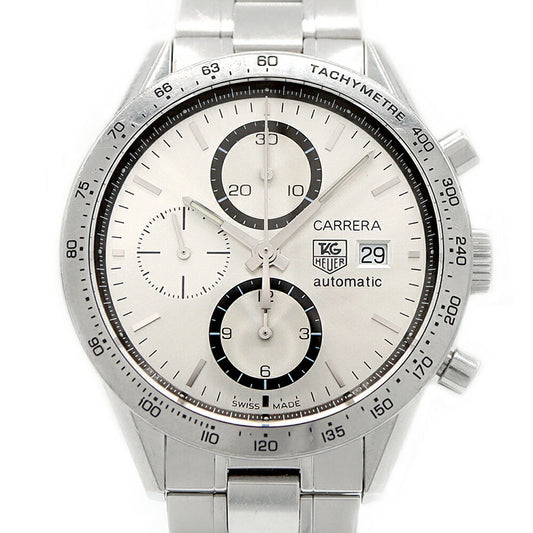 TAG Heuer Tag Heuer Carrera Caliber 16 Chronograph CV2017 Date 100m Water Resistant Back Slot Silver SS Stainless Steel Men's Automatic Winding [6 Month Warranty] [Watch] [Used]
