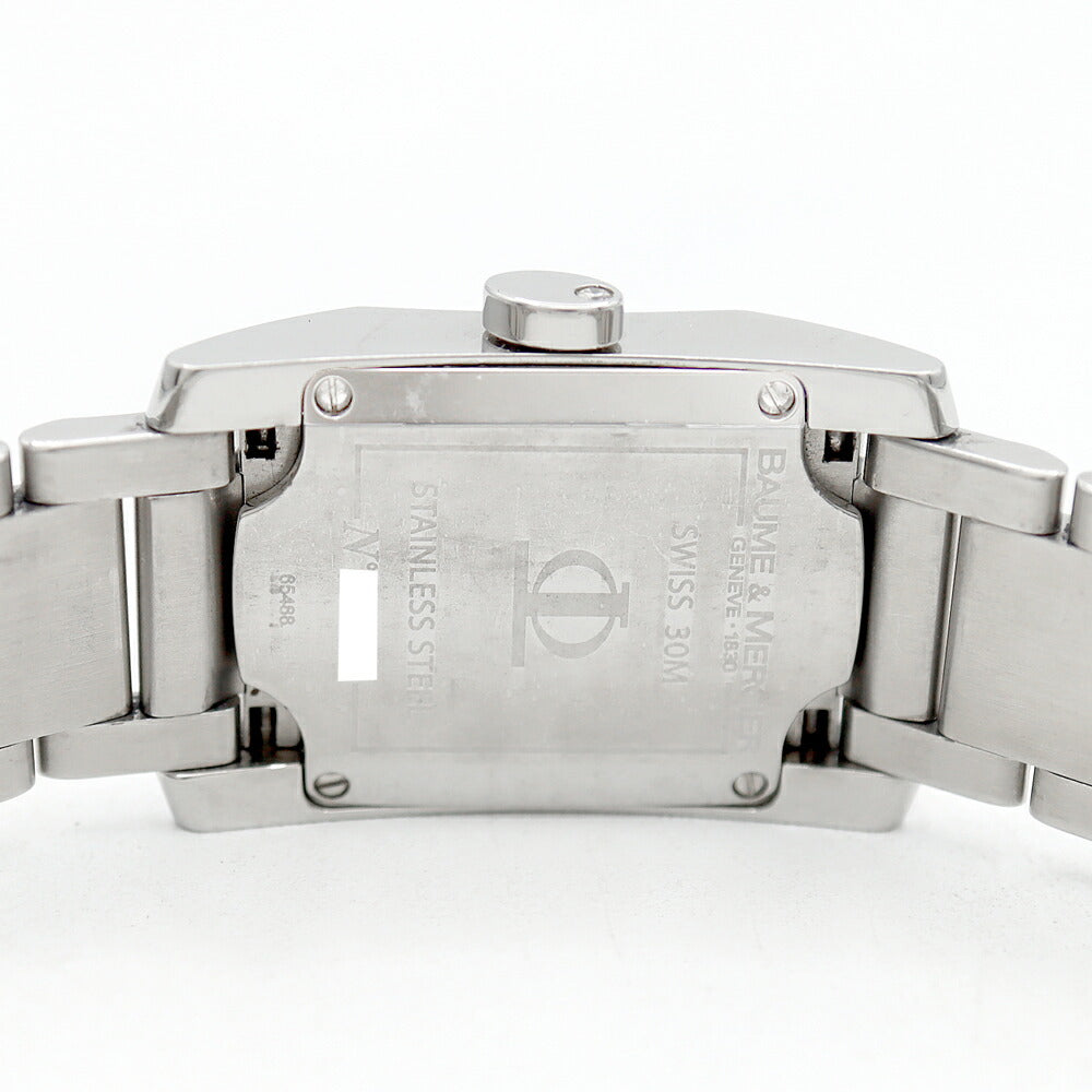Battery replaced BAUME&MERCIER Diamant 65488 Diamond 11P Diamond 30m Water Resistant Date White White Shell SS Stainless Steel Ladies Quartz [6 Month Warranty] [Watch] [Used]