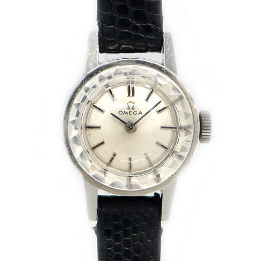 OMEGA オメガ カットガラス 511.088 Cal.483 17石 シルバー SS ステンレス 純正尾錠 レディース 手巻き アンティーク ヴィンテージ【腕時計】【中古】