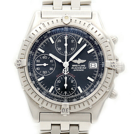 BREITLING ブライトリング クロノマット ブラックバード A13050 クロノグラフ デイト 100m防水 黒 ブラック SS ステンレス メンズ 自動巻き【6ヶ月保証】【腕時計】【中古】