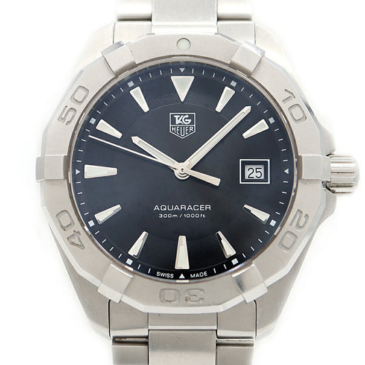 Battery replaced TAG Heuer Aquaracer WAY1110 BA0928 Date 300m waterproof black SS stainless steel men's quartz [6 months warranty] [Watch] [Used]