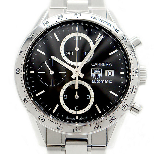 TAG Heuer Tag Heuer Carrera Caliber 16 Chronograph CV2016 BA0786 100m Water Resistant Date Back Skew Black SS Stainless Steel Men's Automatic Winding [6 Month Warranty] [Watch] [Used]
