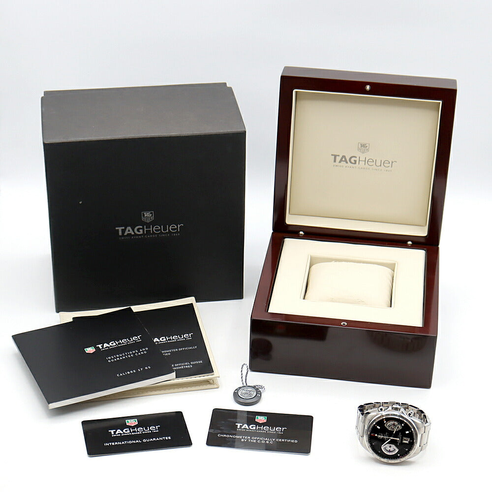 Internally inspected TAG Heuer Grand Carrera Caliber 17RS Chronograph CAV511A BA0902 Date Black SS Stainless Steel Men's Automatic Winding [6 Month Warranty] [Watch] [Used]