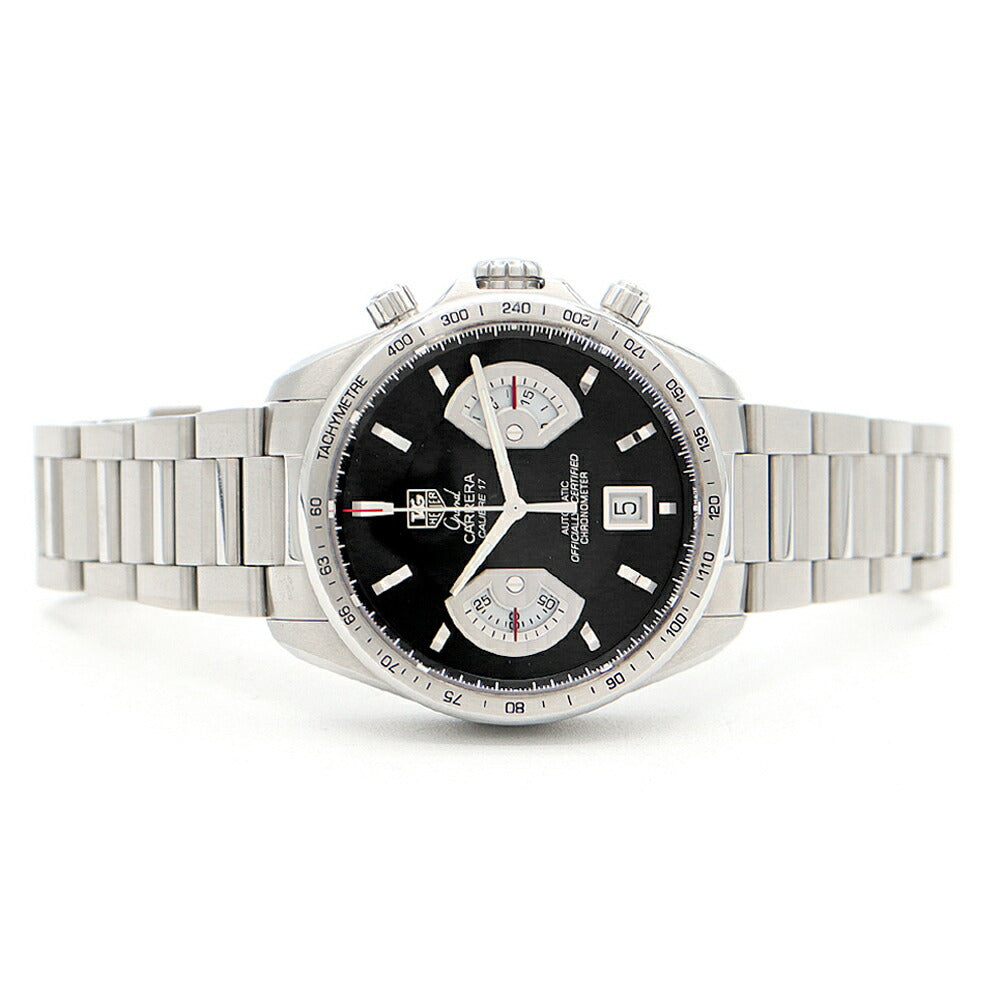 Internally inspected TAG Heuer Grand Carrera Caliber 17RS Chronograph CAV511A BA0902 Date Black SS Stainless Steel Men's Automatic Winding [6 Month Warranty] [Watch] [Used]