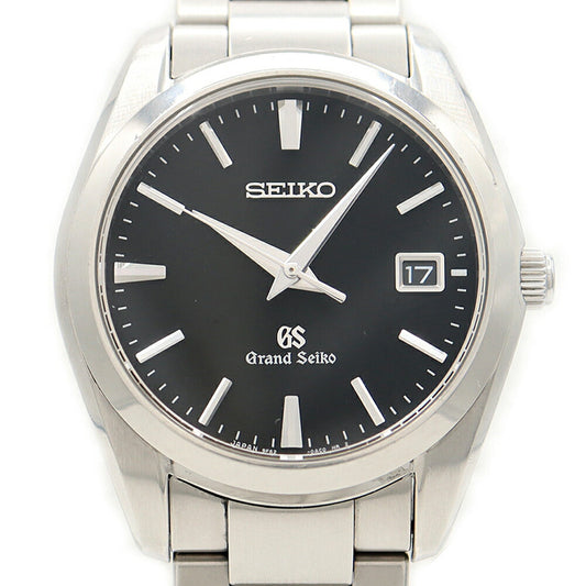 Battery replaced SEIKO GS Grand Seiko Heritage Collection 9F62-0AB0 SBGX061 100m Water Resistant Date Black SS Stainless Steel Men's Quartz [6 Month Warranty] [Watch] [Used]