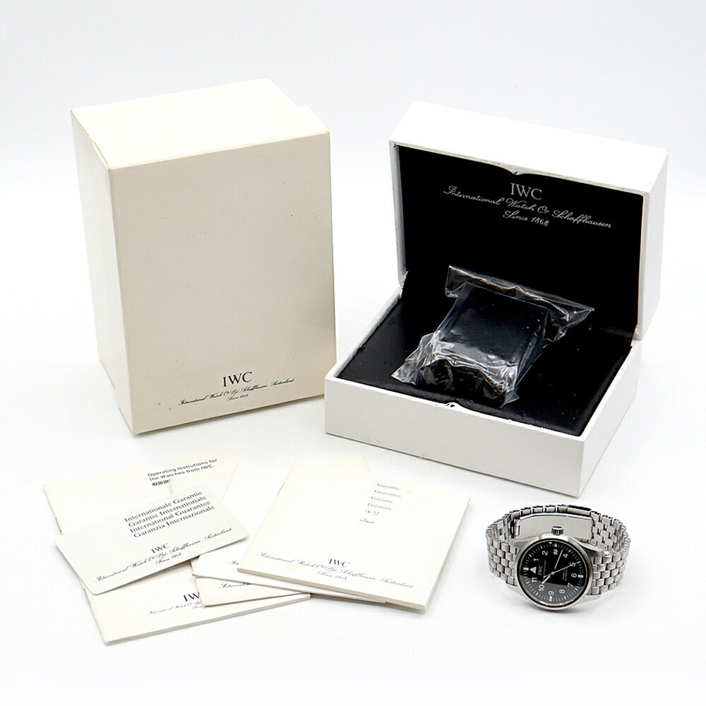 Internally inspected IWC International Watch Company Pilot's Watch Mark XV IW325307 Date Black SS Stainless Steel Men's Automatic Mark 15 [6 Month Warranty] [Watch] [Used]