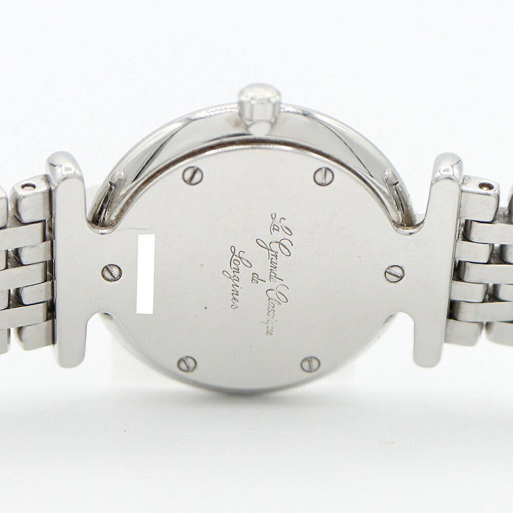 Battery replaced LONGINES La Grand Classic Diamond Bezel L4.204.0 Diamond White White SS Stainless Steel Ladies Quartz [6 Month Warranty] [Watch] [Used]