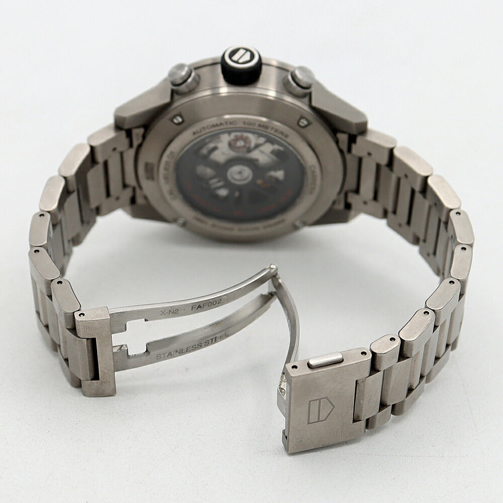 Internally inspected TAG Heuer Carrera Caliber Heuer 01 Chronograph Gray Phantom CAR2A8A BF0707 Date Back Skelton 100m Water Resistant Black Skeleton Ti Titanium Men's Automatic Winding [6 Month Warranty] [Watch] [Used]