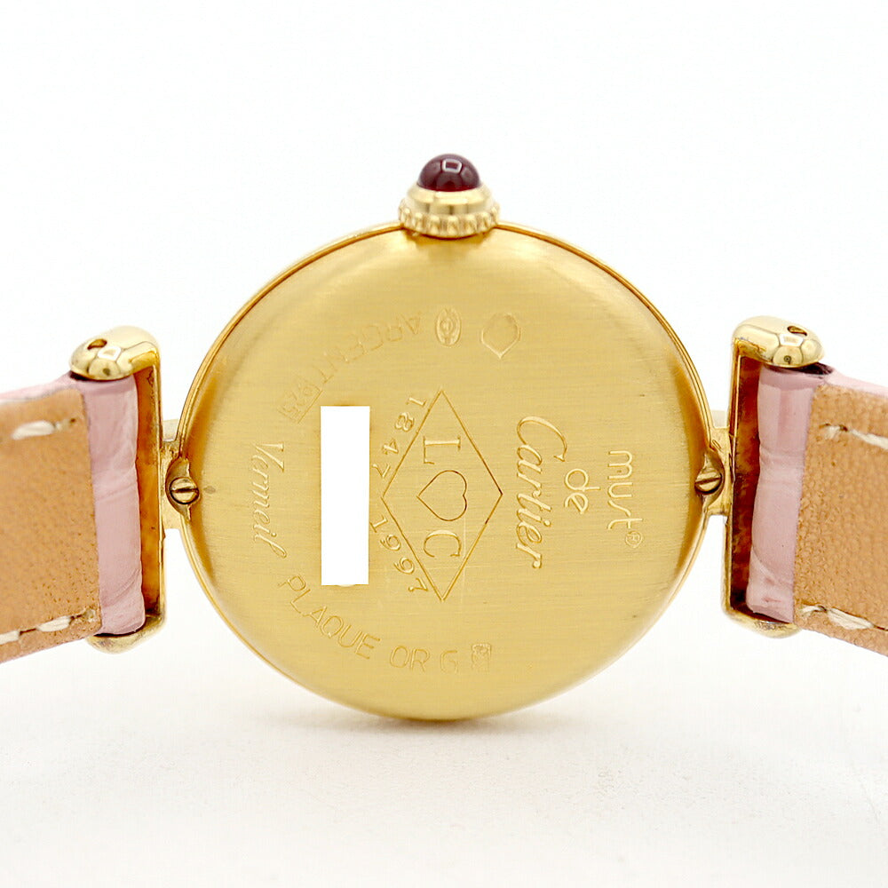 Battery replaced Cartier Must Colise Vermeil 150th Anniversary Limited to 1847 W1010595 Silver YGP Yellow Gold Genuine Buckle Ladies Quartz [6 Month Warranty] [Watch] [Used]