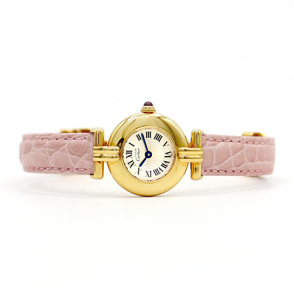 Battery replaced Cartier Must Colise Vermeil 150th Anniversary Limited to 1847 W1010595 Silver YGP Yellow Gold Genuine Buckle Ladies Quartz [6 Month Warranty] [Watch] [Used]