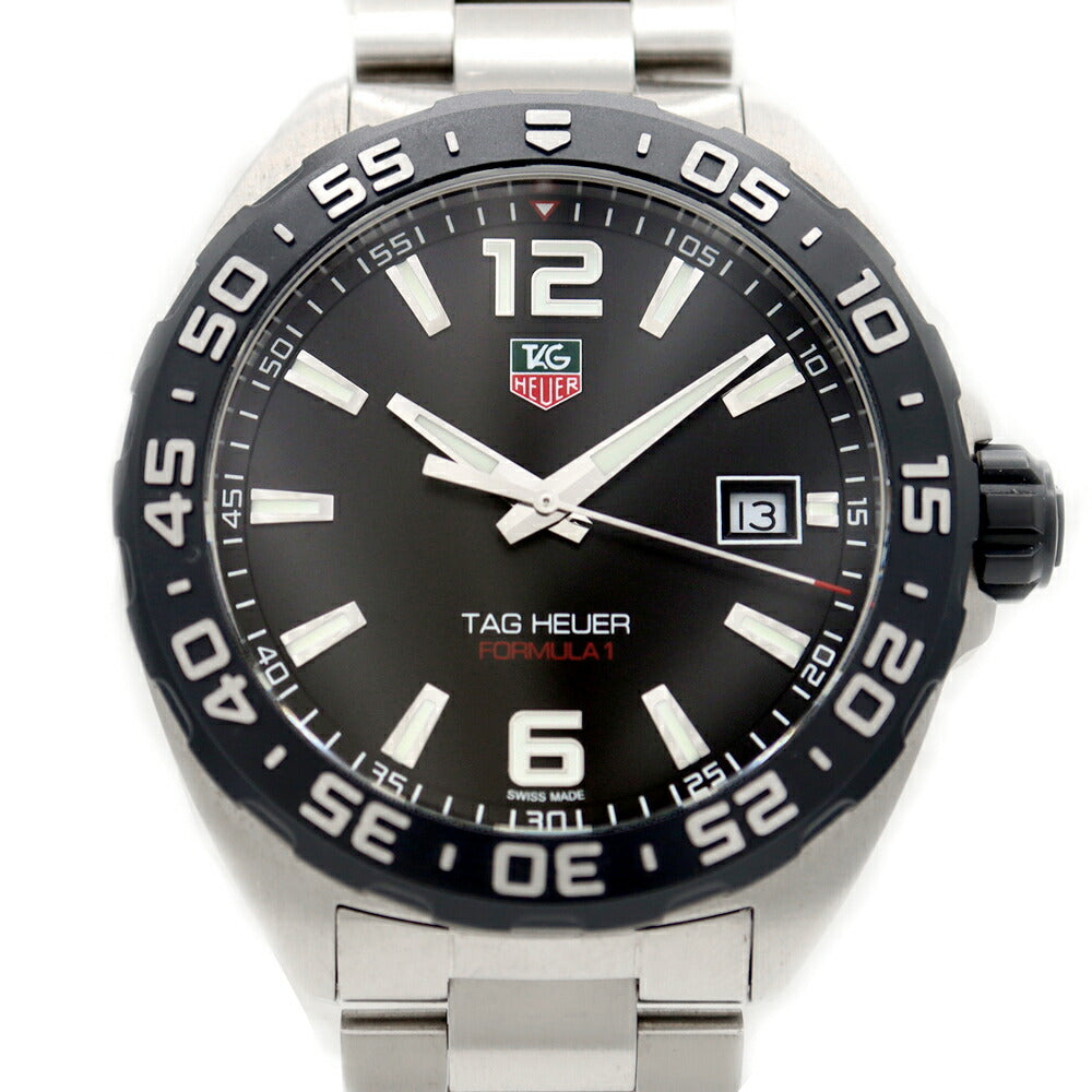 電池交換済 TAG Heuer タグホイヤー フォーミュラ1 WAZ1110 デイト 200m防水 黒 ブラック SS ステンレス メンズ クォーツ フォーミュラー1【6ヶ月保証】【腕時計】【中古】