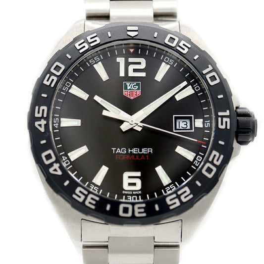 電池交換済 TAG Heuer タグホイヤー フォーミュラ1 WAZ1110 デイト 200m防水 黒 ブラック SS ステンレス メンズ クォーツ フォーミュラー1【6ヶ月保証】【腕時計】【中古】