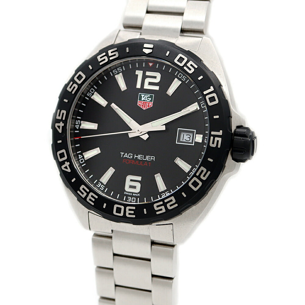 電池交換済 TAG Heuer タグホイヤー フォーミュラ1 WAZ1110 デイト 200m防水 黒 ブラック SS ステンレス メンズ クォーツ フォーミュラー1【6ヶ月保証】【腕時計】【中古】