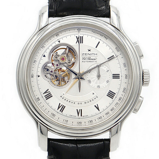 Internally inspected ZENITH El Primero Chronomaster XXT Open 03.1260.4021 Chronograph Power Reserve 30m Water Resistant Silver SS Stainless Steel Genuine Buckle Men's Automatic Winding [6 Month Warranty] [Watch] [Used]