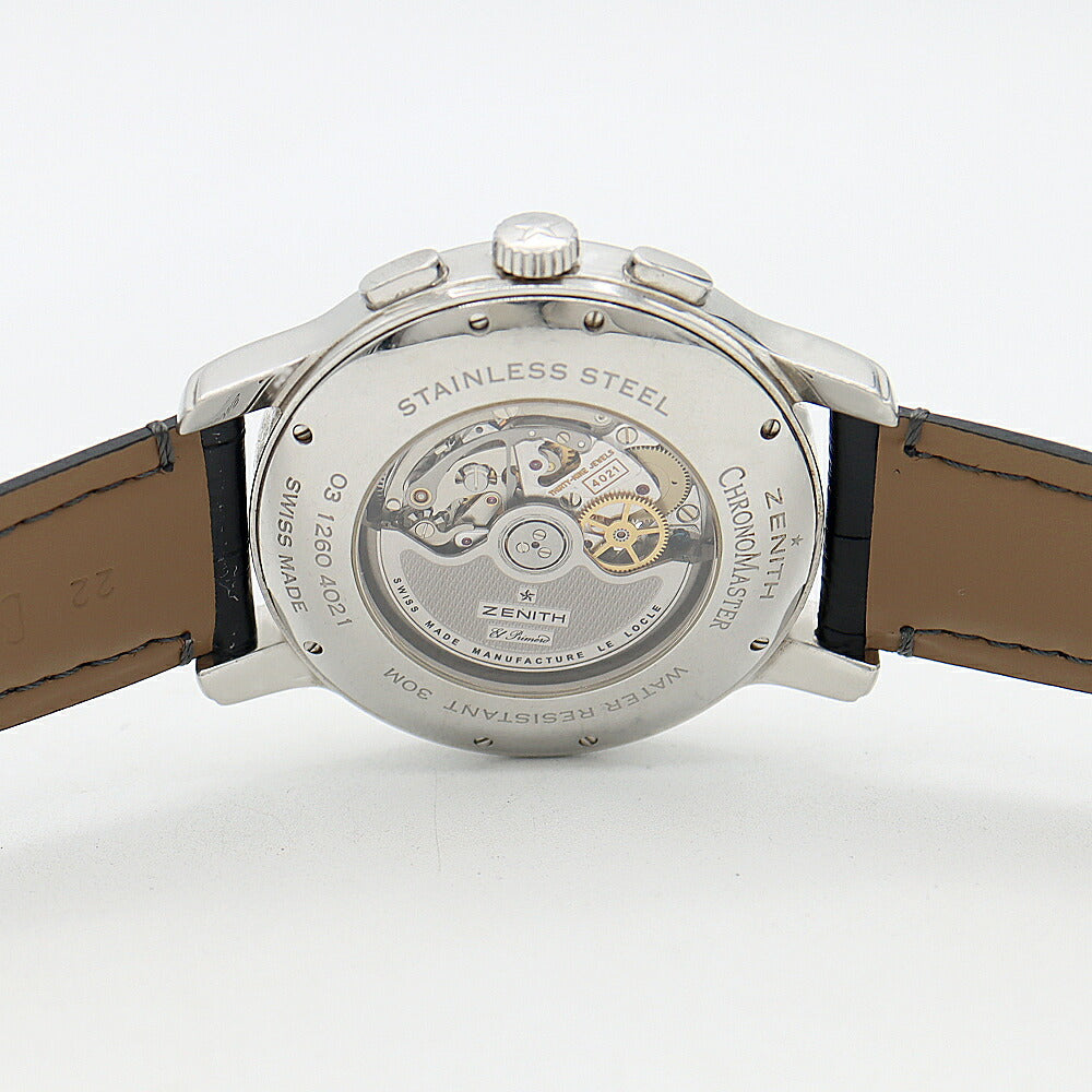 Internally inspected ZENITH El Primero Chronomaster XXT Open 03.1260.4021 Chronograph Power Reserve 30m Water Resistant Silver SS Stainless Steel Genuine Buckle Men's Automatic Winding [6 Month Warranty] [Watch] [Used]