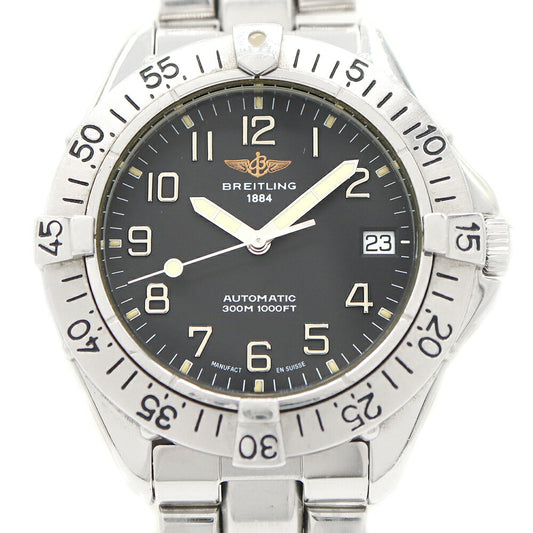 Internally inspected BREITLING Colt Ocean A17035 Date 300m waterproof black SS stainless steel men's automatic winding [6 months warranty] [watch] [used]