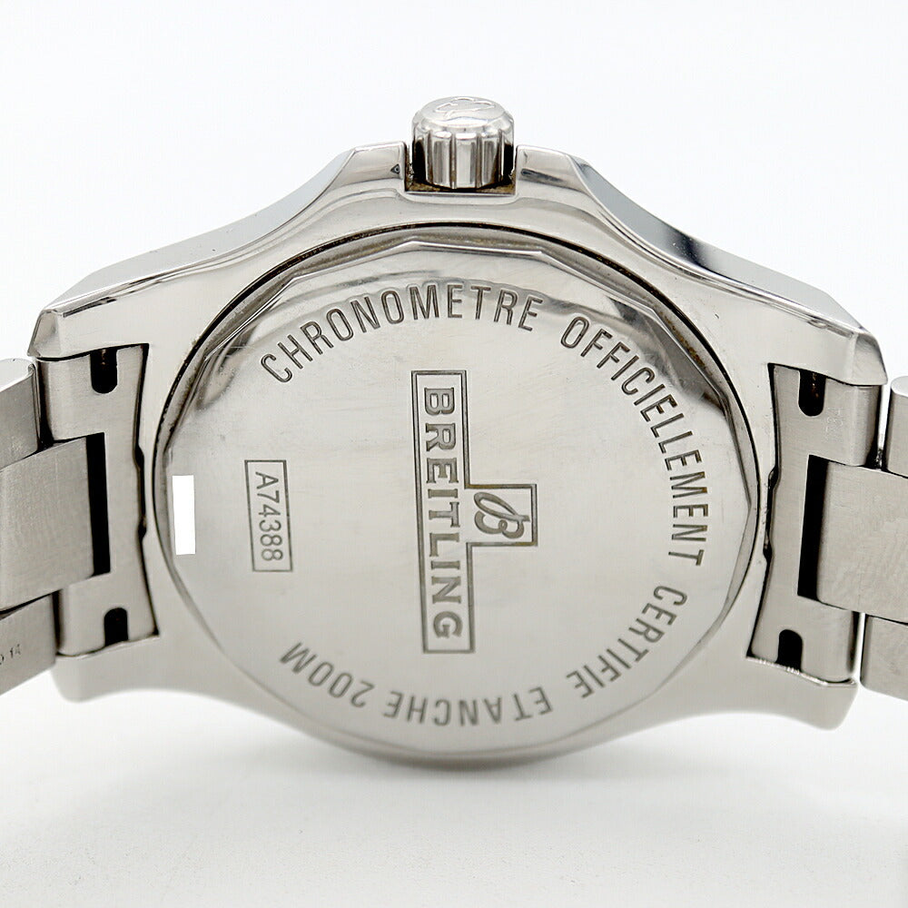 Battery replaced BREITLING Colt A74388 Date 200m waterproof black SS stainless steel men's quartz [6 months warranty] [Watch] [Used]