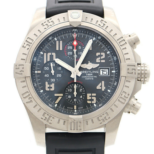 Internally inspected BREITLING Avenger Bandid Chronograph E13383 Date 300m Water Resistant Gray TI Titanium Genuine Belt Genuine Buckle Men's Automatic Winding [6 Month Warranty] [Watch] [Used]