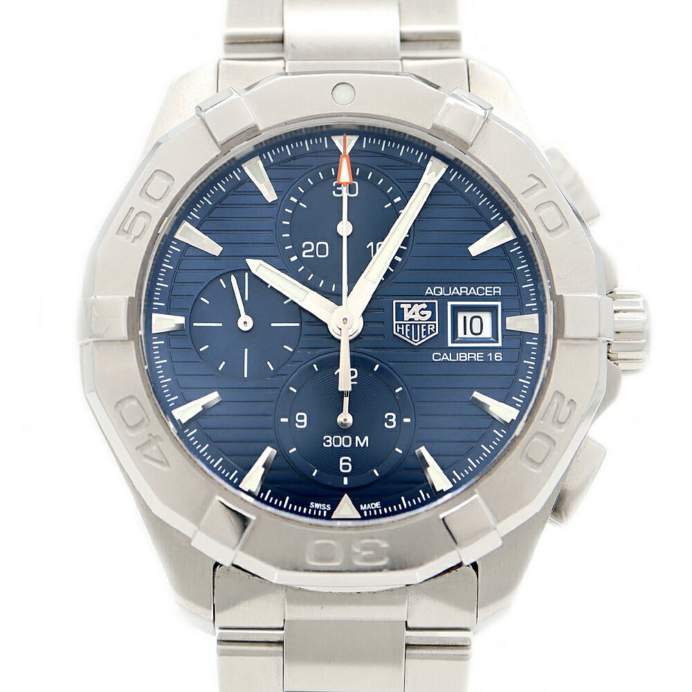Internally inspected TAG Heuer Aquaracer Caliber 16 Chronograph CAY2112 BA0927 Date 300m Water Resistant Blue SS Stainless Steel Men's Automatic Winding [6 Month Warranty] [Watch] [Used]