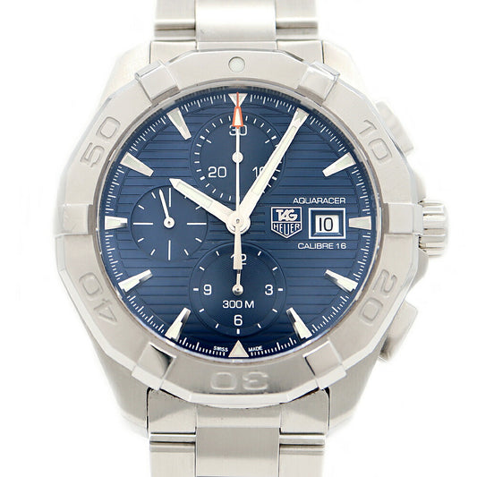 Internally inspected TAG Heuer Aquaracer Caliber 16 Chronograph CAY2112 BA0927 Date 300m Water Resistant Blue SS Stainless Steel Men's Automatic Winding [6 Month Warranty] [Watch] [Used]