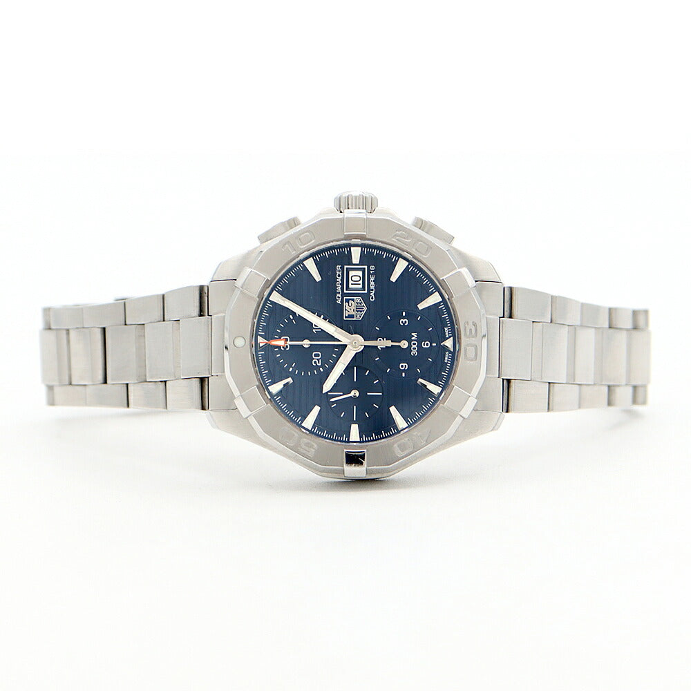 Internally inspected TAG Heuer Aquaracer Caliber 16 Chronograph CAY2112 BA0927 Date 300m Water Resistant Blue SS Stainless Steel Men's Automatic Winding [6 Month Warranty] [Watch] [Used]