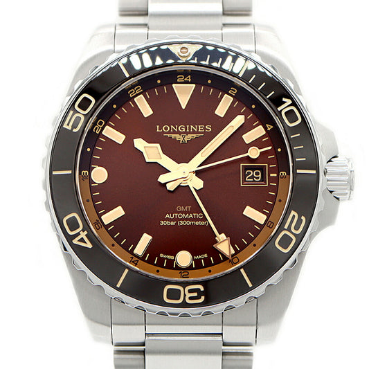 LONGINES Hydro Conquest GMT L3.790.4 Date 300m Water Resistant Brown SS Stainless Steel CE Ceramic Men's Automatic Winding [6 Month Warranty] [Watch] [Used]