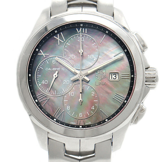 TAG Heuer Link Caliber 16 Black Pearl Japan Limited 350 Chronograph CAT2014 BA0952 Date 100m Water Resistant Black Black Shell SS Stainless Steel Men's Automatic Winding [6 Month Warranty] [Watch] [Used]