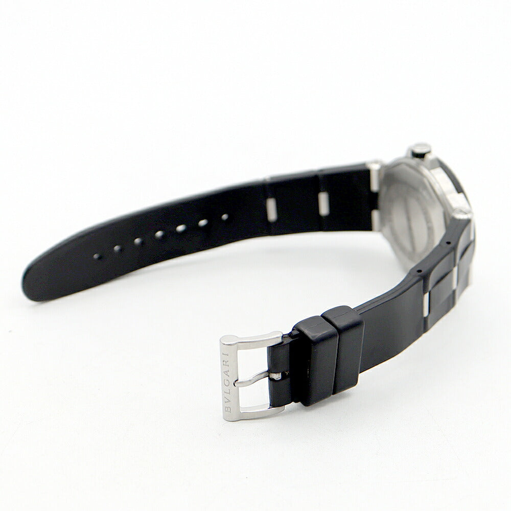 BVLGARI ブルガリ ディアゴノ DG40SV デイト シルバー SS ステンレス 純正ラバーベルト 純正尾錠 メンズ 自動巻き【6ヶ月保証】【腕時計】【中古】