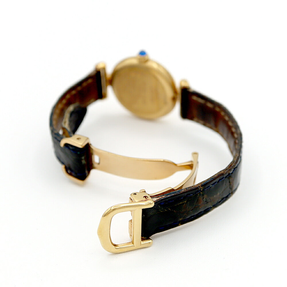 Battery replaced Cartier Must Colize Vermeil W1009954 White YGP Yellow Gold Genuine Belt Genuine Buckle Ladies Quartz [6 Month Warranty] [Watch] [Used]