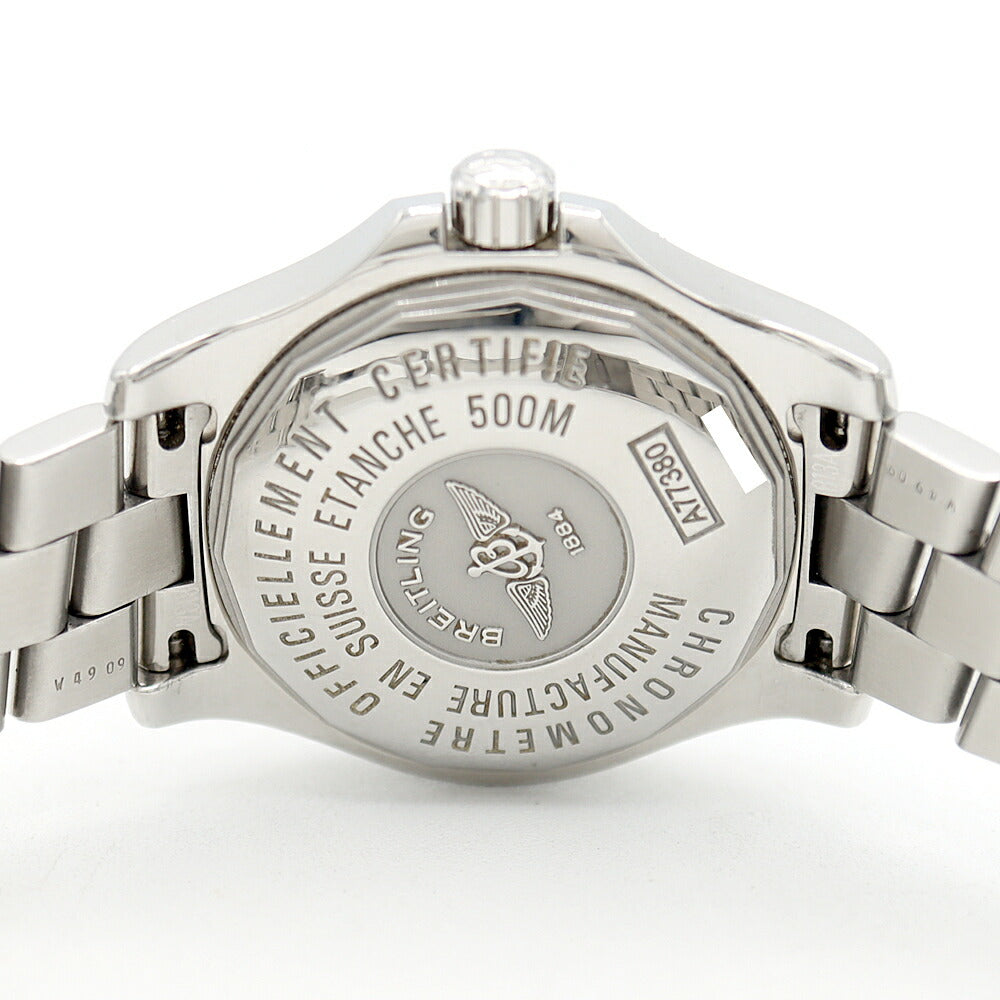 Battery replaced BREITLING Colt Ocean A77380 Date 500m waterproof black SS stainless steel ladies quartz [6 months warranty] [watch] [used]