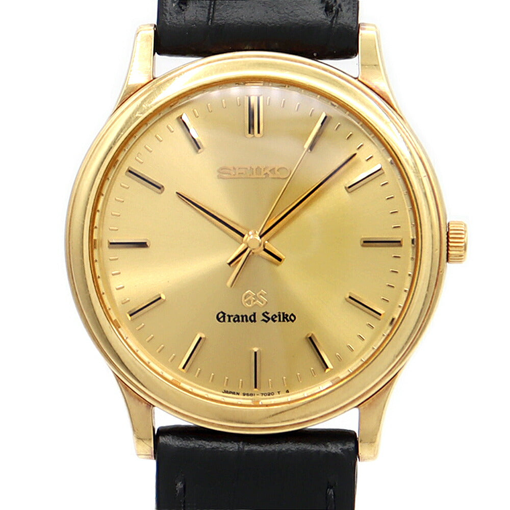 Battery replaced SEIKO GS Grand Seiko 9581-7010 Gold K18YG Yellow Gold Genuine Buckle Solid Gold Men's Quartz [6 Month Warranty] [Watch] [Used]