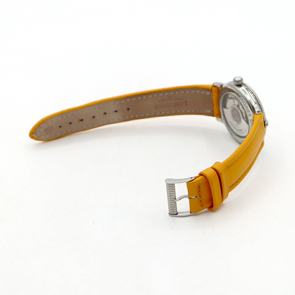 LONGINES Lindberg Hour Angle L2.617.4 Date Back Skelton Yellow SS Stainless Steel Genuine Belt Genuine Buckle Men's Automatic Winding [6 Month Warranty] [Watch] [Used]
