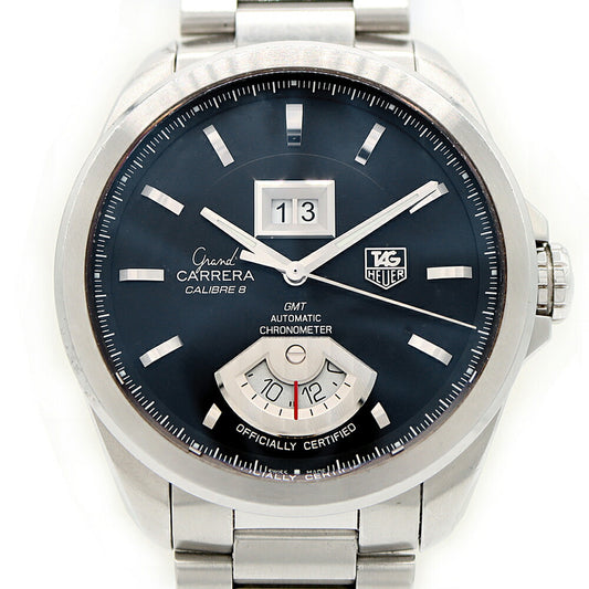 Internally inspected TAG Heuer Grand Carrera GMT Caliber 8 WAV5111 Big Date Back Skelton Black SS Stainless Steel Men's Automatic Winding [6 Month Warranty] [Watch] [Used]