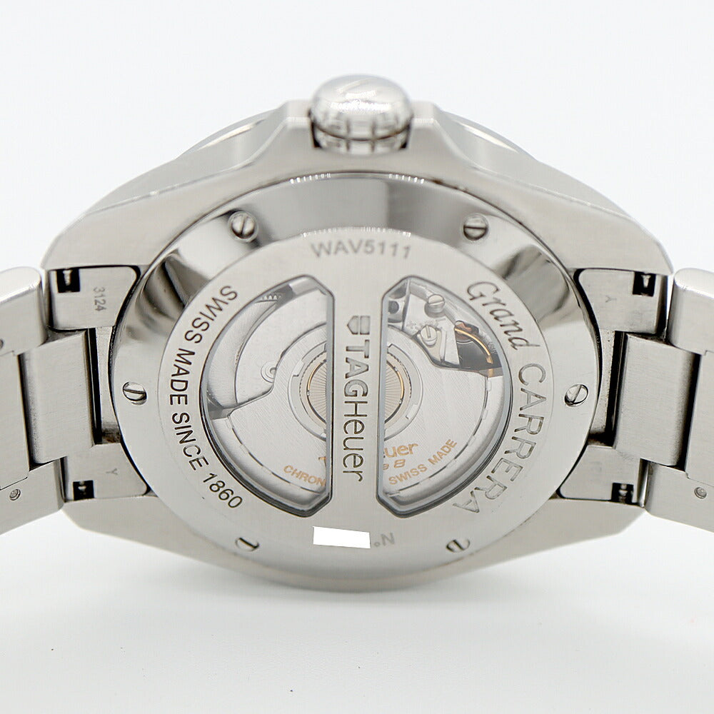 Internally inspected TAG Heuer Grand Carrera GMT Caliber 8 WAV5111 Big Date Back Skelton Black SS Stainless Steel Men's Automatic Winding [6 Month Warranty] [Watch] [Used]