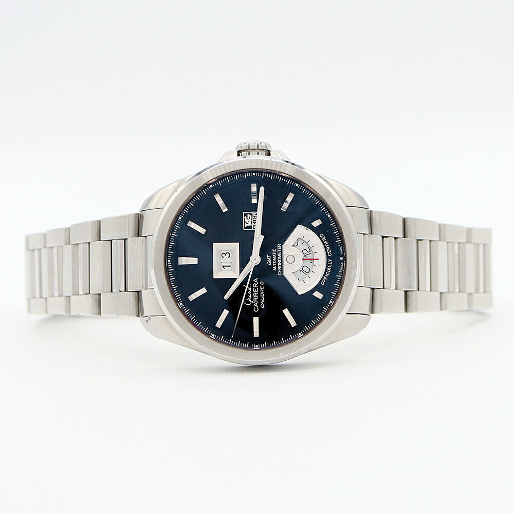 Internally inspected TAG Heuer Grand Carrera GMT Caliber 8 WAV5111 Big Date Back Skelton Black SS Stainless Steel Men's Automatic Winding [6 Month Warranty] [Watch] [Used]
