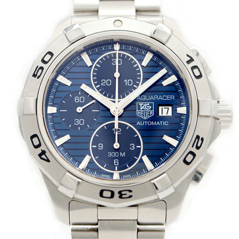Internally inspected TAG Heuer Aquaracer Chronograph CAP2112 Date 300m Water Resistant Blue SS Stainless Steel Men's Automatic Winding [6 Month Warranty] [Watch] [Used]