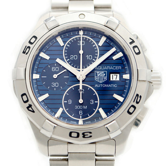 Internally inspected TAG Heuer Aquaracer Chronograph CAP2112 Date 300m Water Resistant Blue SS Stainless Steel Men's Automatic Winding [6 Month Warranty] [Watch] [Used]