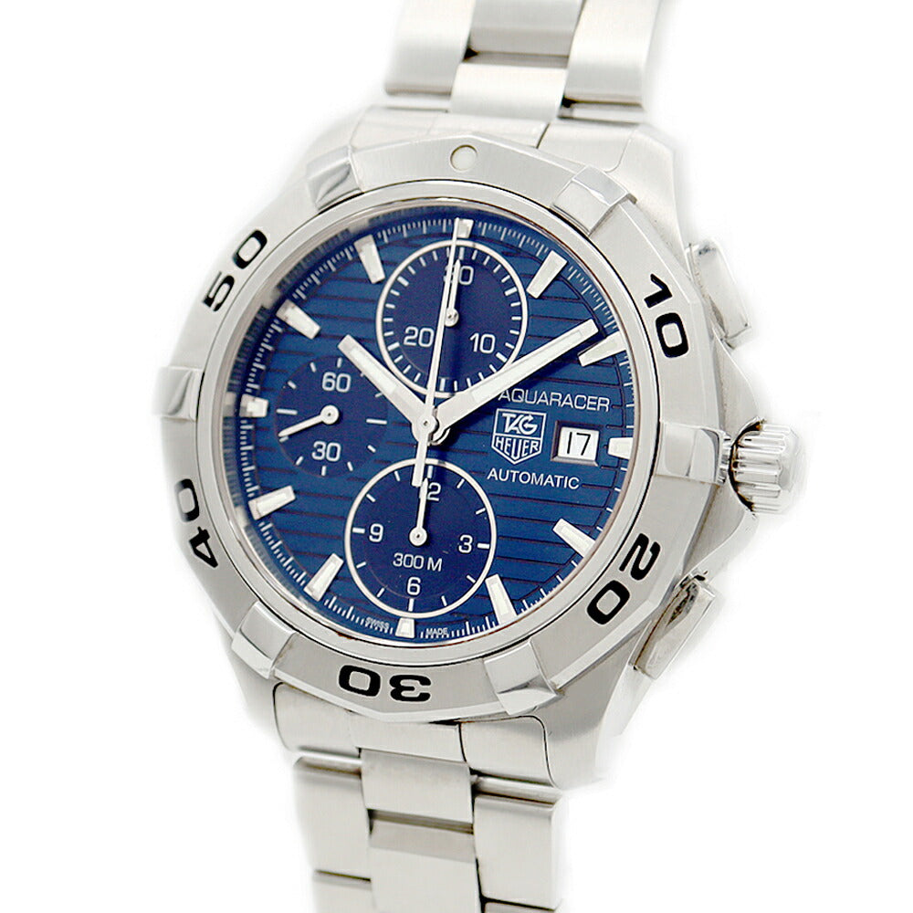 Internally inspected TAG Heuer Aquaracer Chronograph CAP2112 Date 300m Water Resistant Blue SS Stainless Steel Men's Automatic Winding [6 Month Warranty] [Watch] [Used]