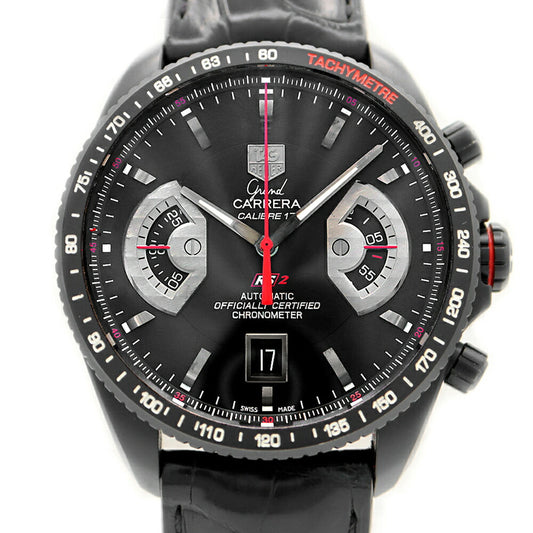 TAG Heuer TAG Heuer Grand Carrera Caliber 17 Chronograph CAV518B FC6237 Date Back Skelton Black Black Ti Titanium Genuine Belt Genuine Buckle Men's Automatic Winding [6 Month Warranty] [Watch] [Used]