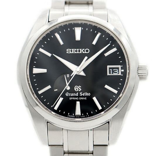 SEIKO GS Grand Seiko Spring Drive 9R65-0AA0 Power Reserve Date 100m Water Resistant Back Sketch Black SS Stainless Steel Men's Automatic Winding [6 Month Warranty] [Watch] [Used]