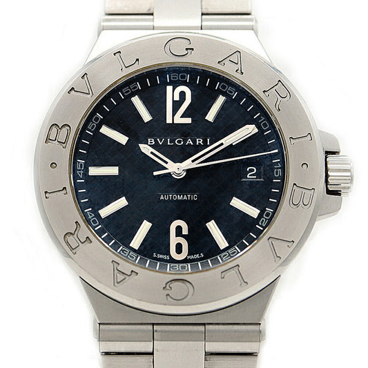 BVLGARI ブルガリ ディアゴノ DG40S デイト 黒 ブラック SS ステンレス メンズ 自動巻き【6ヶ月保証】【腕時計】【中古】