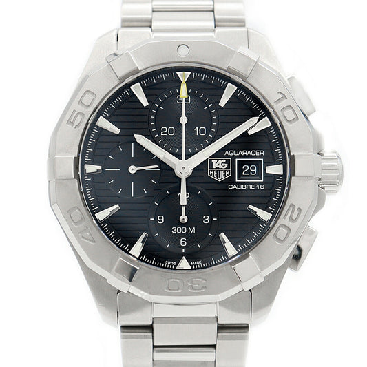 Internally inspected TAG Heuer Aquaracer Caliber 16 Chronograph CAY2110 Date 300m Water Resistant Black SS Stainless Steel Men's Automatic Winding [6 Month Warranty] [Watch] [Used]