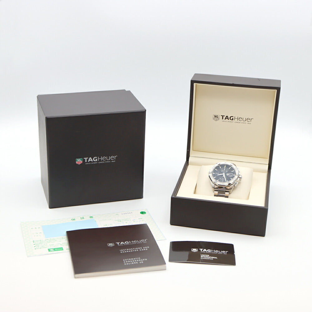 Internally inspected TAG Heuer Aquaracer Caliber 16 Chronograph CAY2110 Date 300m Water Resistant Black SS Stainless Steel Men's Automatic Winding [6 Month Warranty] [Watch] [Used]