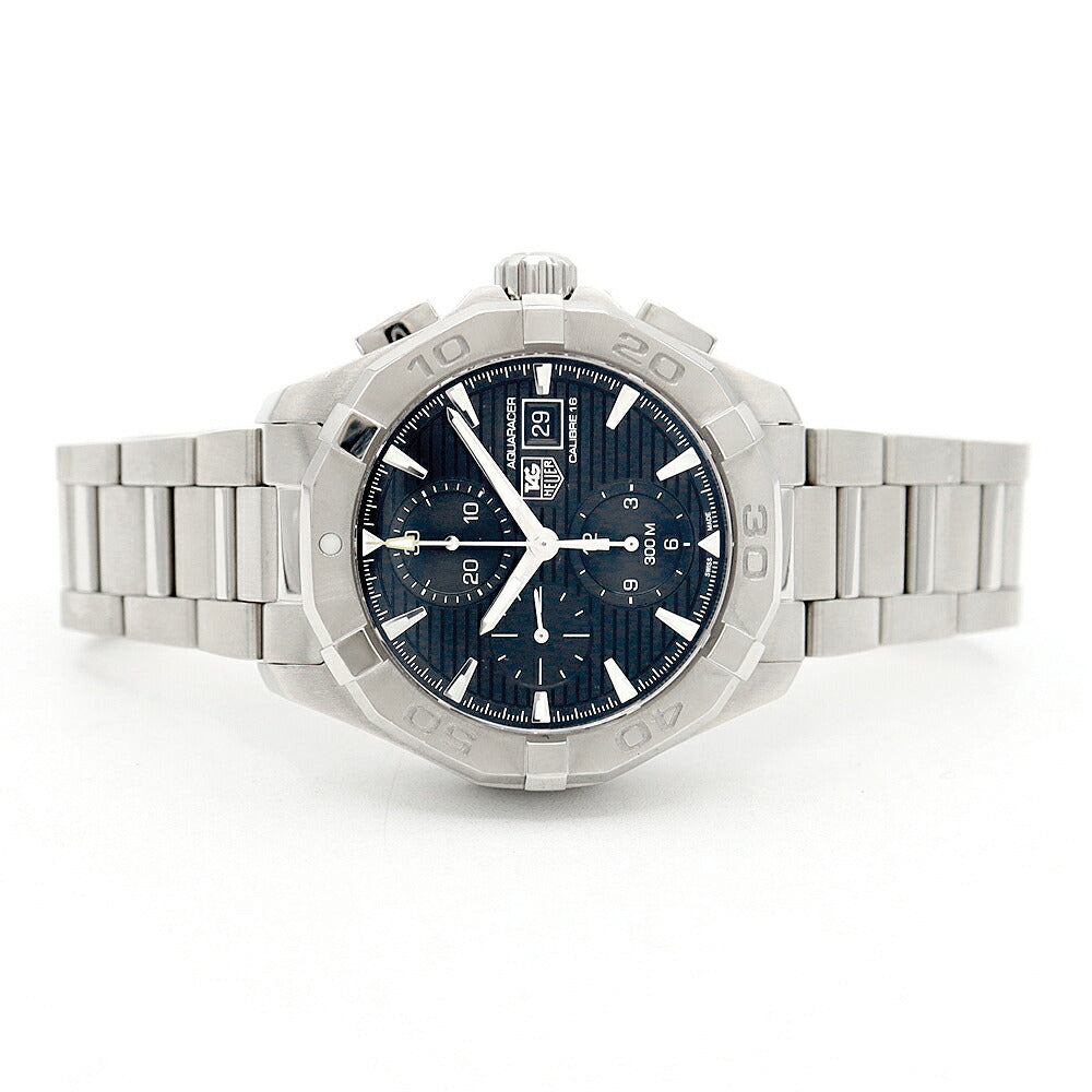 Internally inspected TAG Heuer Aquaracer Caliber 16 Chronograph CAY2110 Date 300m Water Resistant Black SS Stainless Steel Men's Automatic Winding [6 Month Warranty] [Watch] [Used]