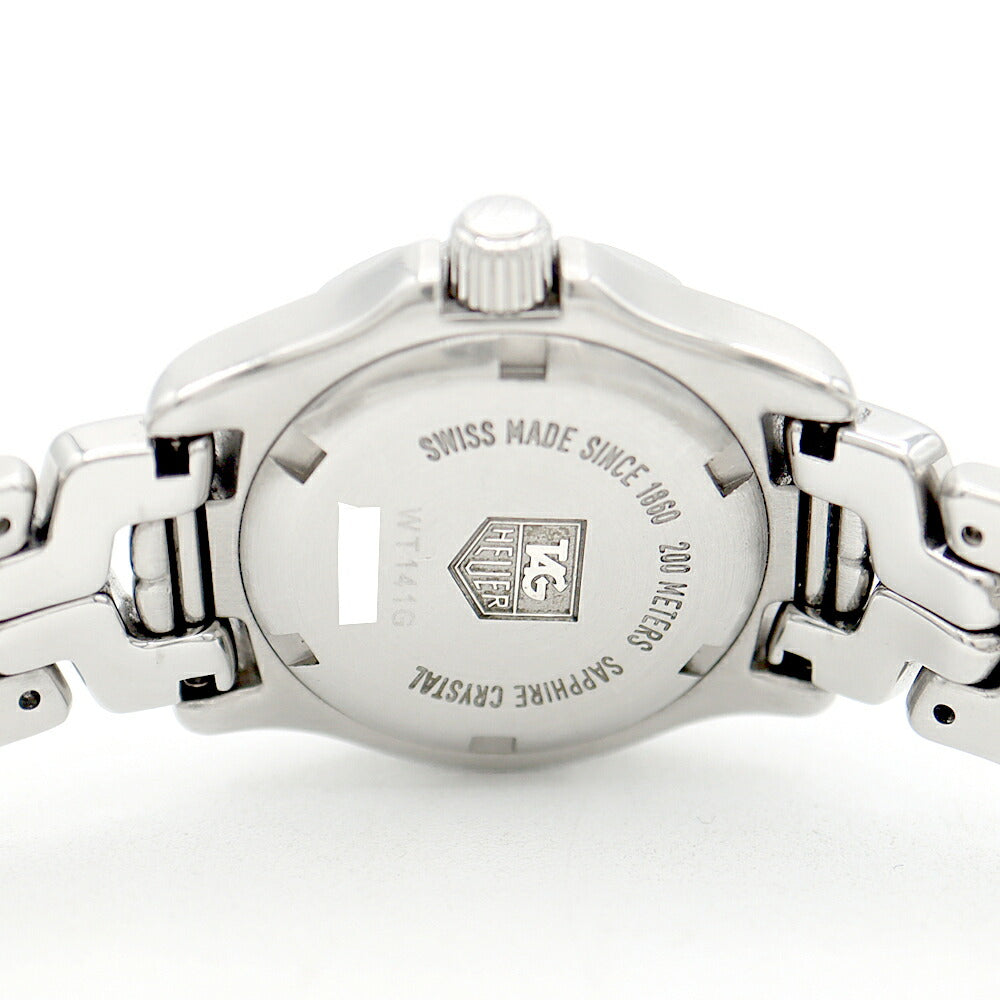 電池交換済 TAG Heuer タグホイヤー リンク WT141G 200m防水 デイト 青 ブルーシェル SS ステンレス レディース クォーツ【6ヶ月保証】【腕時計】【中古】