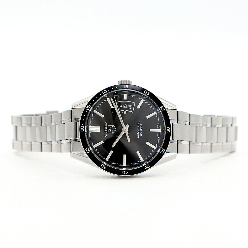 Internally inspected TAG Heuer Carrera Caliber 5 WV211M Date 100m waterproof back skid black SS stainless steel men's automatic winding [6 months warranty] [watch] [used]