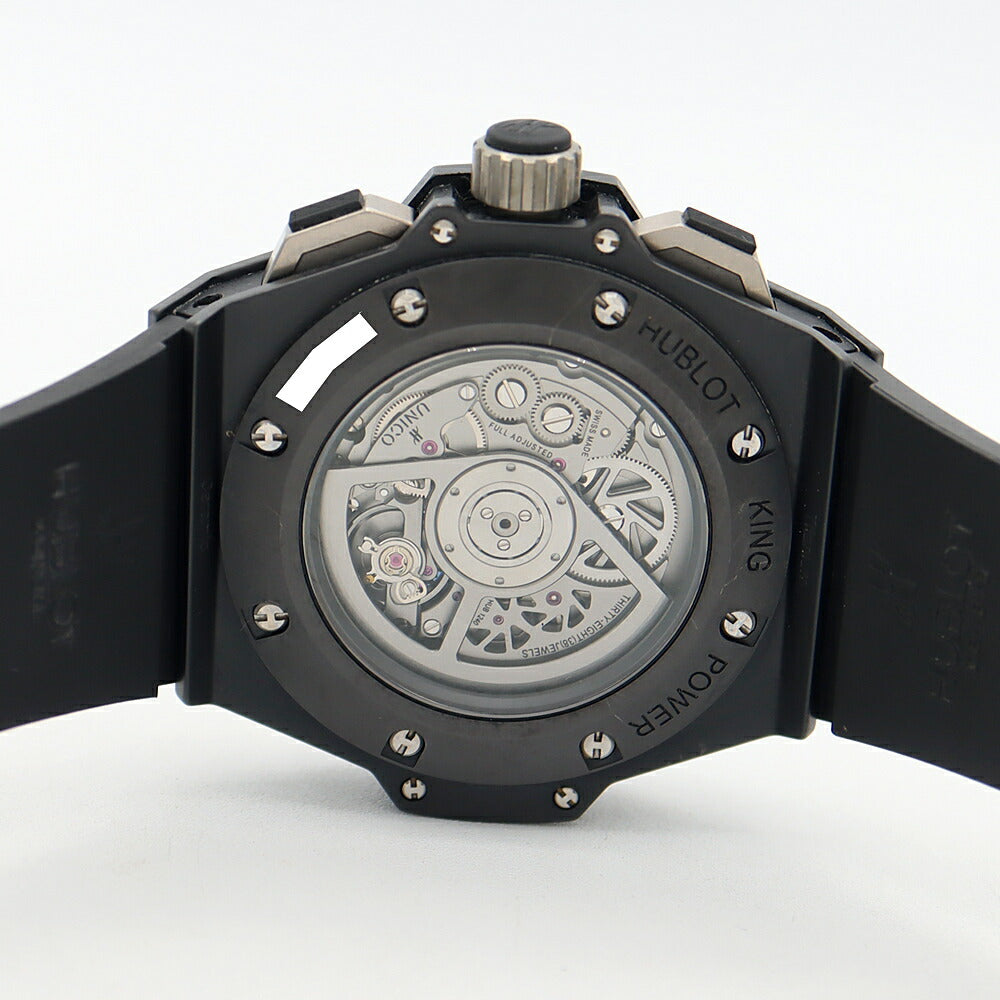 HUBLOT King Power Unico Black Magic Chronograph 701.CI.0170.RX Date Back Skeleton Black TI Titanium CE Ceramic Genuine Belt Genuine Buckle Men's Automatic Winding [6 Month Warranty] [Watch] [Used]