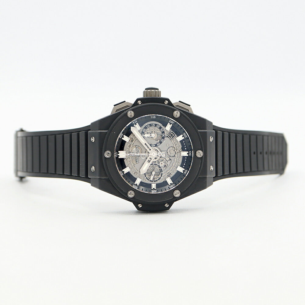 HUBLOT King Power Unico Black Magic Chronograph 701.CI.0170.RX Date Back Skeleton Black TI Titanium CE Ceramic Genuine Belt Genuine Buckle Men's Automatic Winding [6 Month Warranty] [Watch] [Used]