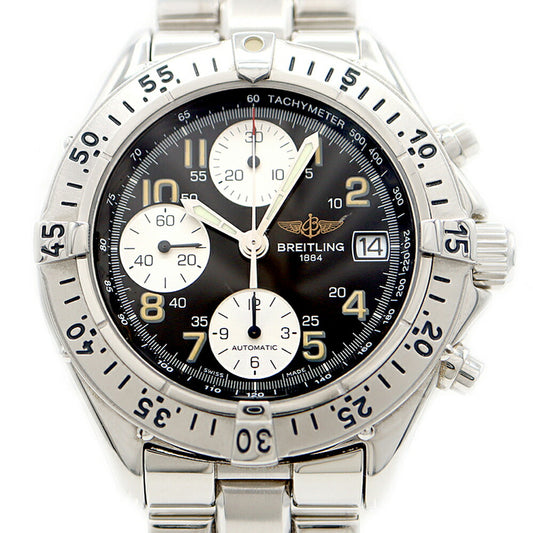 Internally inspected BREITLING Colt Chronograph A13035 Date 100m Water Resistant Black SS Stainless Steel Men's Automatic Winding [6 Month Warranty] [Watch] [Used]