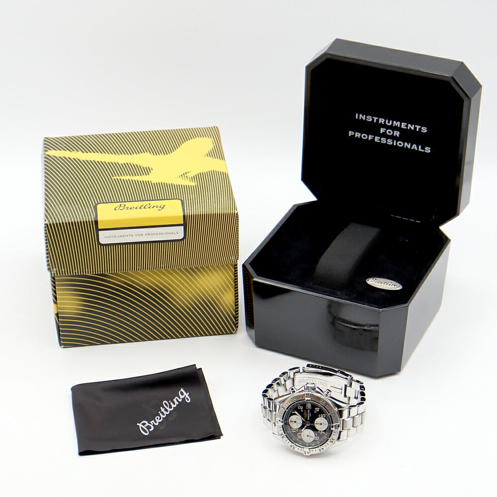 Internally inspected BREITLING Colt Chronograph A13035 Date 100m Water Resistant Black SS Stainless Steel Men's Automatic Winding [6 Month Warranty] [Watch] [Used]